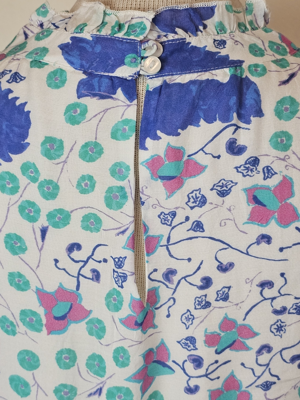 Oliphant Tiered Floral Midi Dress Size M 100% Cotton Silk Blend Floral Boho - Picture 11 of 13